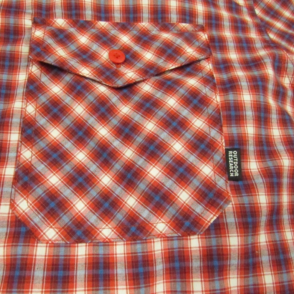 Outdoor Research Shirt Mens Extra Large XL Seapine Cranberry Plaid Short Sleeve‎ - Picture 15 of 16